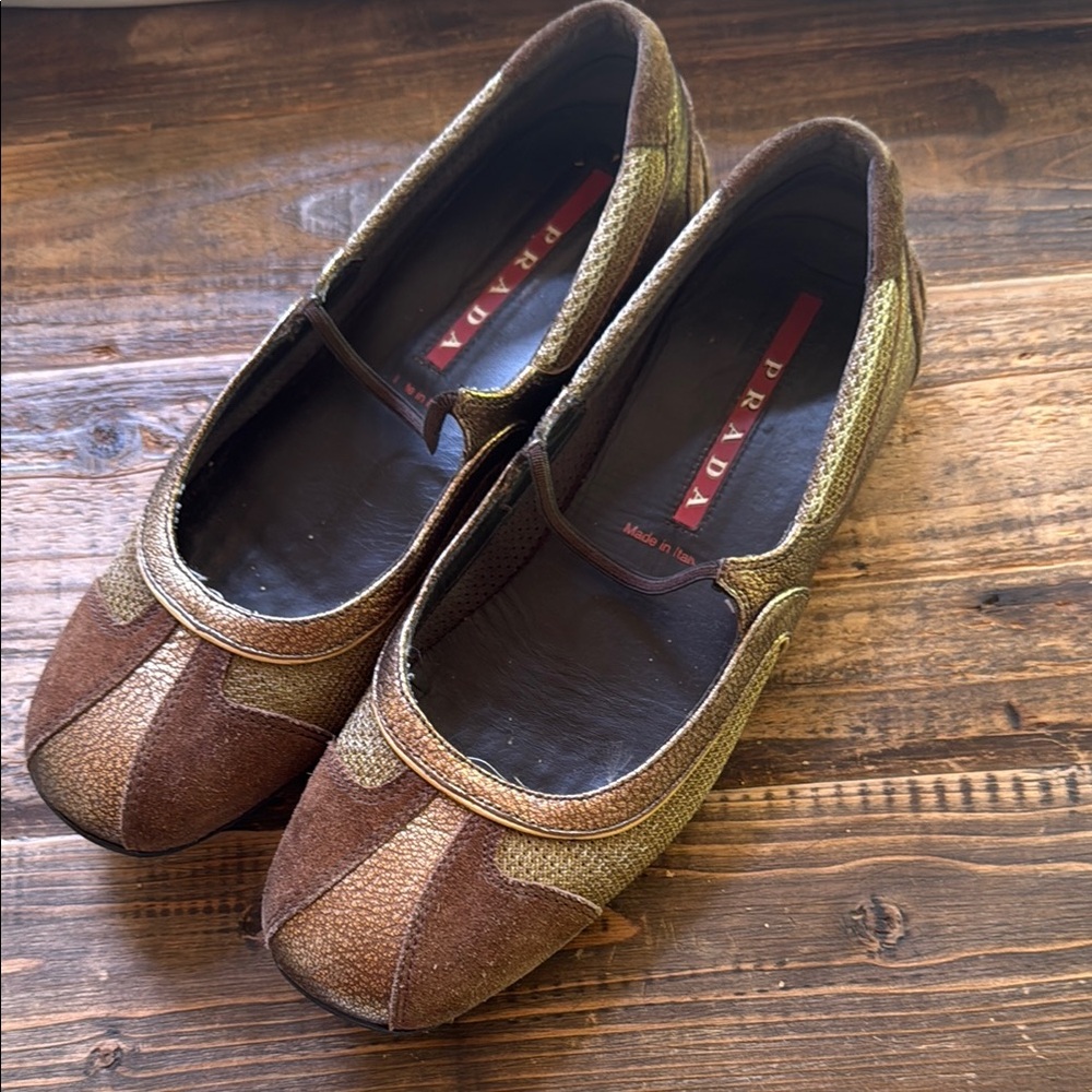 Prada Brown Flats Classic Loafers